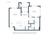 A3 Floor Plan 811 square foot one bedroom one bath